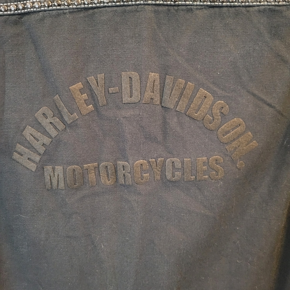 Harley Davidson Studded Raw Hem Long Sleeve Button Up Shirt - Picture 4 of 10